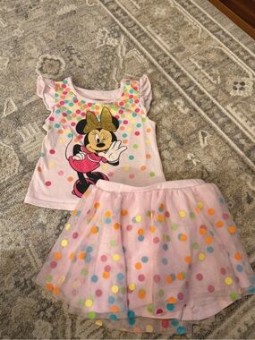 Disney Pink Polka Dot Tulle Skirt Set